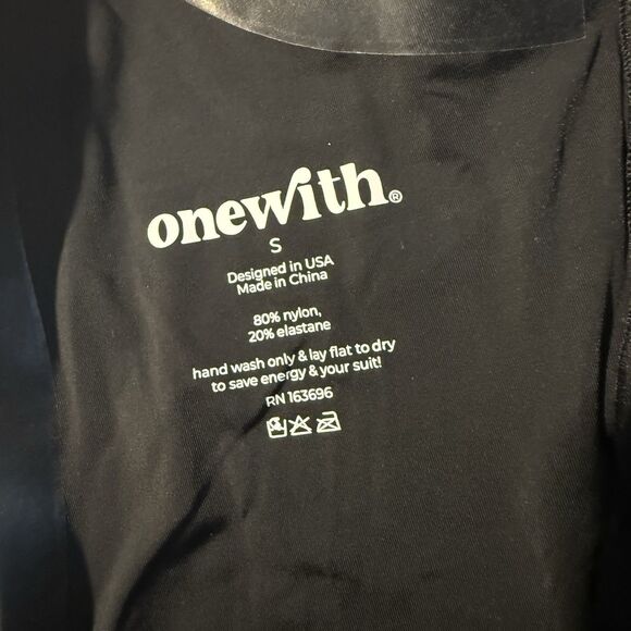 OneWith 1 Piece Swimsuit S Black High Waisted Scoop Beach Vacation Cruise Resort - Picture 2 of 10